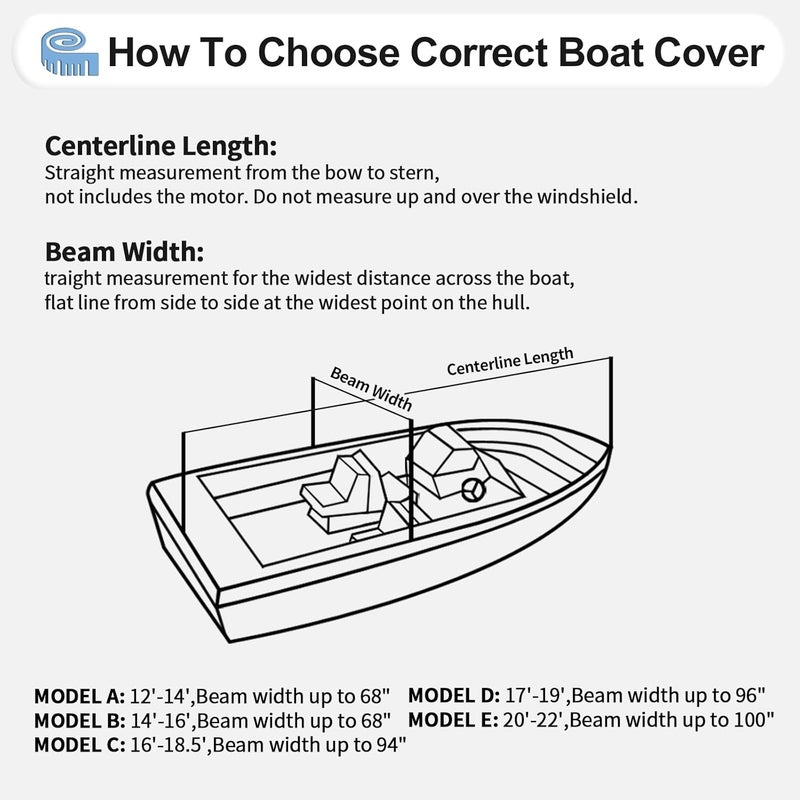OutdoorLines Waterproof Boat Covers 16-18.5 Ft Long Black- Heavy Duty UV Resistant Trailerable Boat Covering for V-Hull,Tri-Hull, Bass, Runabout, Fish&Ski,Pro-Style Fishing Boat - Image 2